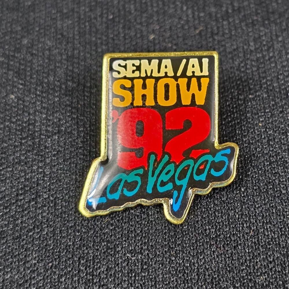 SEMA/AI SHOW '92 Las Vegas Pin Union Made USA Enamel Lapel Pin